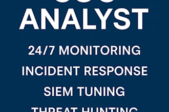 be your soc analyst  24 7 monitoring and incident response