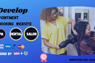 develop modern beauty salon booking website, spa booking website
