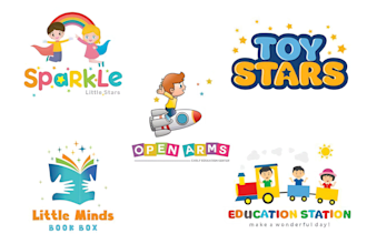 do kids, children, daycare, childcare, preschool and toy shop logo design
