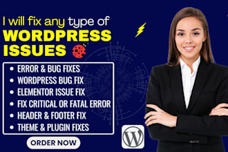 fix website development technical issues, fix wordpress errors