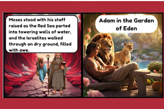 create kid friendly illustrations for bible stories and  children picture book