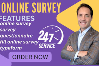 conduct online survey and fill online survey type form questionnaire survey