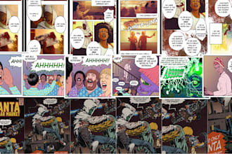 draw vintage comic, horror comic, nsfw manga, cartoon character, comic strip