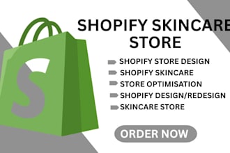 design skincare shopify store or website skincare store