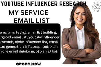 email marketing list building youtube influencer  research niche targeted email