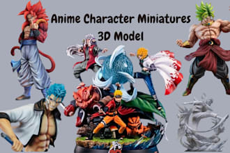 sculpt custom 3d stylized model characters printable statues 3d busts anime