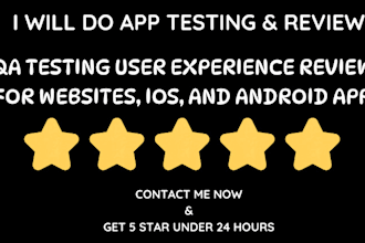 do user experience review and app testing for ios app, websites and android apps