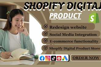 doshopify digital product store shopify etsy printify ondemand stan store design