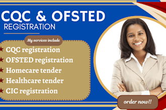 do cqc, ofsted, cic registration and homecare healthcare UK tender writing