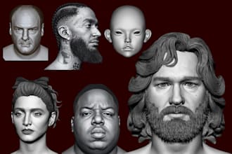 sculpt 3d head model 3d bust 3d character model 3d face 3d statue 3d print