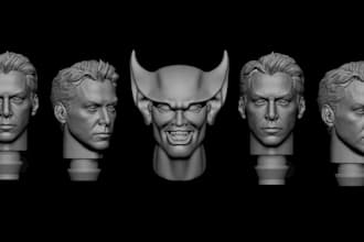 sculpt custom 3d head sculpt, 3d bust model, face model 3d action figure 3dprint