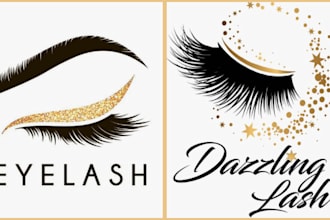 design eyelash cosmetics logo or beauty salon flyer feminine