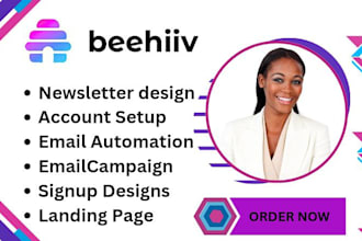 create beehiiv newsletter, beehiiv landing page, beehiiv ai email automation