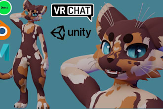 create a unique 3d vrchat avatar, furry avatar, vrc avatar, nsfw avatar, vrc