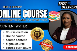 create course creation, ebook writing, tella video course, course curricuium