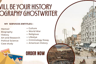ghostwrite history, biography, memoir, article and autobiography ebooks