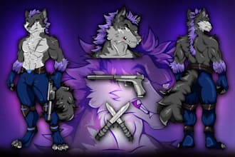 draw catchy furry reference sheet fursona character ref sheet furry art oc art