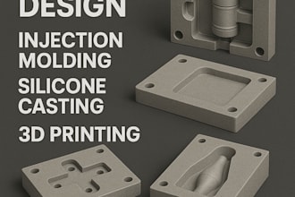 3d molds injection molding cad mold design  silicone casting or 3d printing