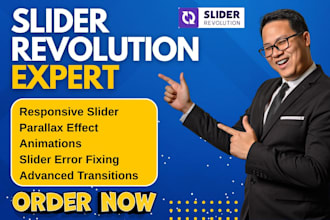 design or fix custom slider revolution animation banner wordpress website slider