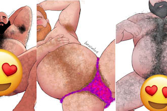 draw bara, gay, muscle men, bears, gainers, daddies, nsfw or sfw