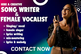be your power female vocal singer  pop rock edm song writer for any genre