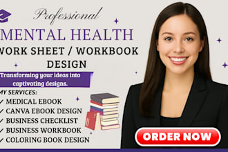 mental health journal, workbook, self help ebook ghostwriter wellness worksheet