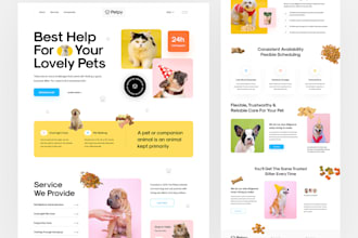 design attractive pet care website, pet grooming website, pet rehoming website