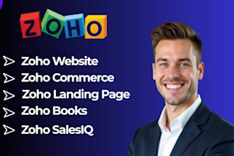 setup zoho website, zoho site, zoho salesiq, zoho commerce, zoho books