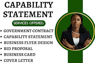 write and design federal government business capability statement