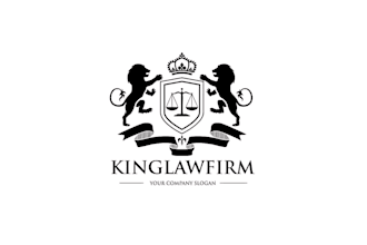 design legal, attorney, royal law and king law firm logo
