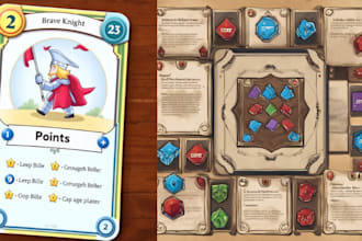 design your complete board game with custom components, cards and game mechanics