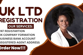 stand as registered agent for UK ltd registration, utr, vat, wise bank account