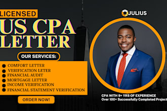 provide US CPA, audit financial statement, comfort letter, mortgage, tax return