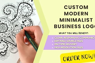 create a custom modern minimalist business logo with full copyright and dmca