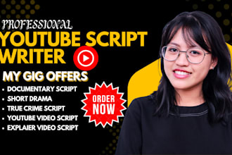 write documentary script, short drama, true crime script, youtube video script