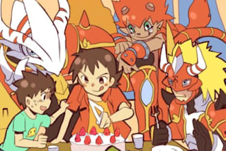 draw an alternate art of your favorite pokemon yugioh cards or digimon