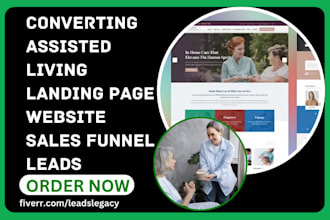 design assisted living landing page home care website doctor sales funnel lead