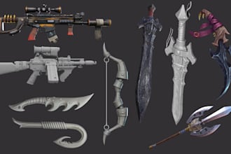 model 3d weapon props assets cosplay model armor 3d sword for game or printing