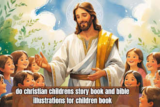 do christian childrens story book and bible illustrations for children book
