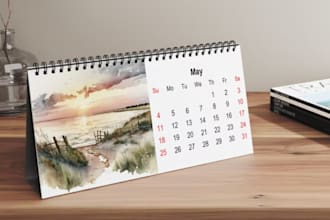 amazing wall or desk calendar design quickly