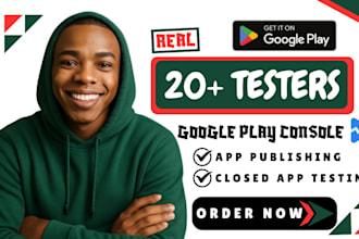 provide 12 testers or 20 testers for google play console closed testing