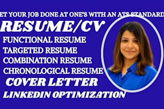 dot a functional resume, chronological, targeted, or combination resume