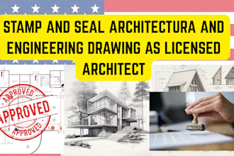 stamp seal architectural engineering 3d 2d floor plan mep drawing city permit