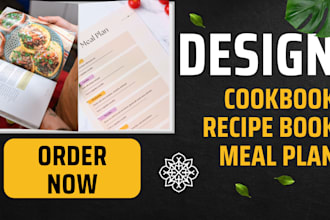 design unique cookbook recipe meal plan cover design for amazon kdp kindle ebook