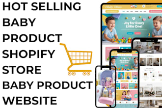 design baby product shopify store organic baby food, baby monitors, diaper bag