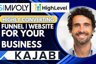 setup sales funnel on simvoly website,katra, kajabi systemio