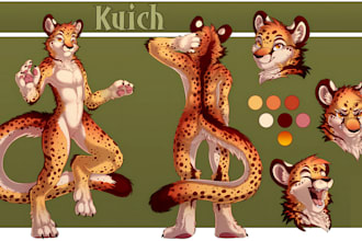 draw furry reference sheet nsfw furry art fursona character design for fursuit