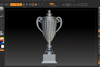 do 3d trophy model, zbrush trophy sculpt, printable trophy, realistic trophy stl
