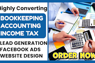 generate bookkeeping leads accounting finance  income tax leads website design