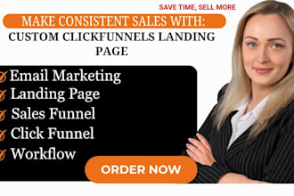 build custom clickfunnels landing page, sales funnel, kartra, kajabi website